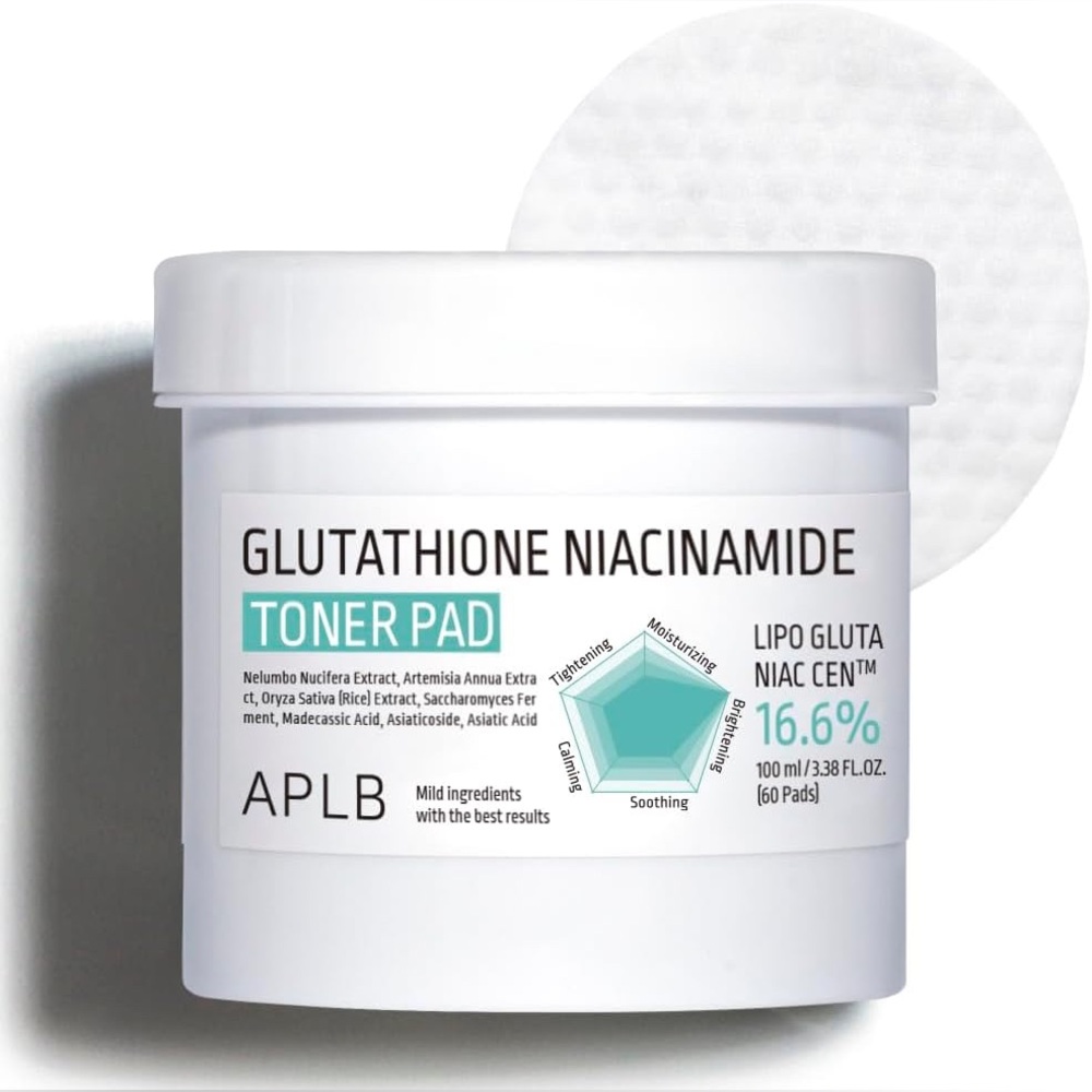 APLB Glutathione Niacinamide Toner Pad- sensitive skin, tighten pores, brighten